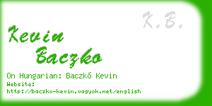 kevin baczko business card